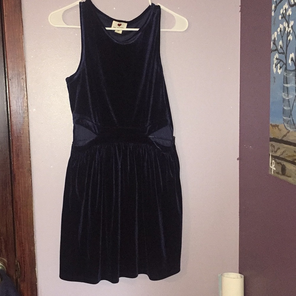 Dark navy blue Swede dress, casual, size S-M